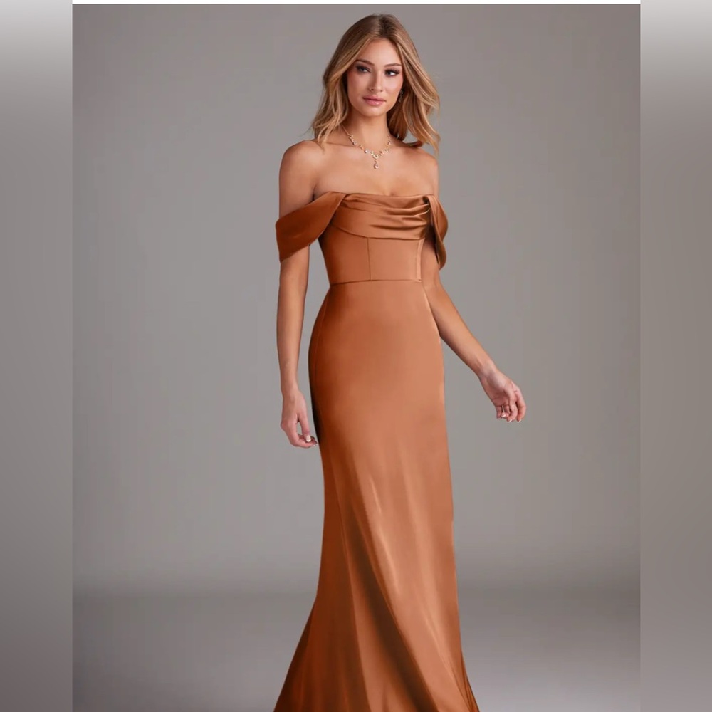Elegant Brown Off-Shoulder Dress